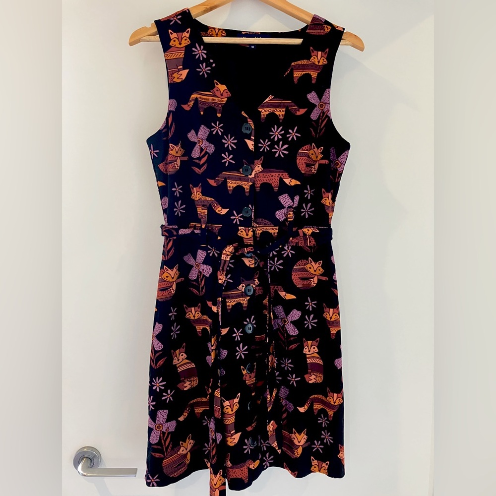 Princess Highway fox print button down dress, size 10 - Picture 1 of 2